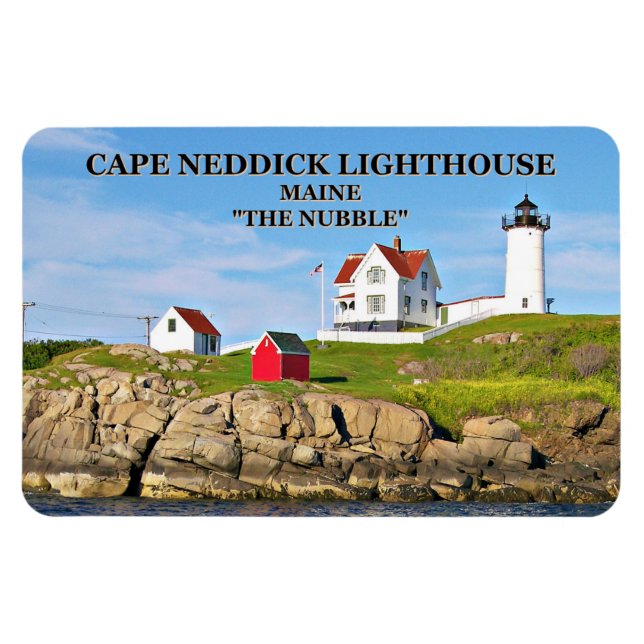 Flexible Nubble Light, Cape Neddick Maine Flexi Magnet (Horizontal)