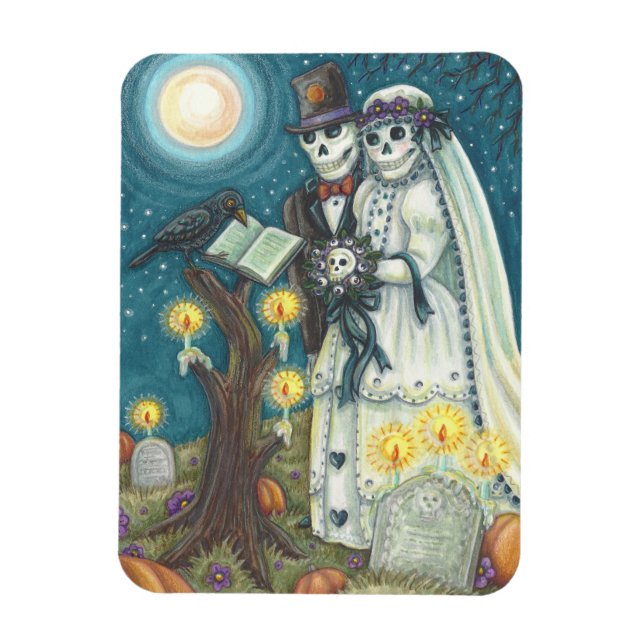 Flexible Nuptiaux de cimetière SKELETON MARIAGE MAGNET (Vertical)