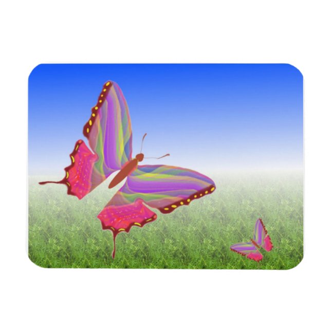 Flexible Papillons Abstraits Magnet Premium (Horizontal)