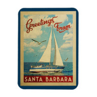 Père Noël Barbara Magnet Voilier Vintage Californi