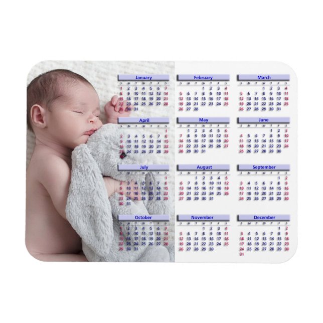 Flexible Persoanliser 2017 Mini Réfrigérateur Magnet Calend (Horizontal)