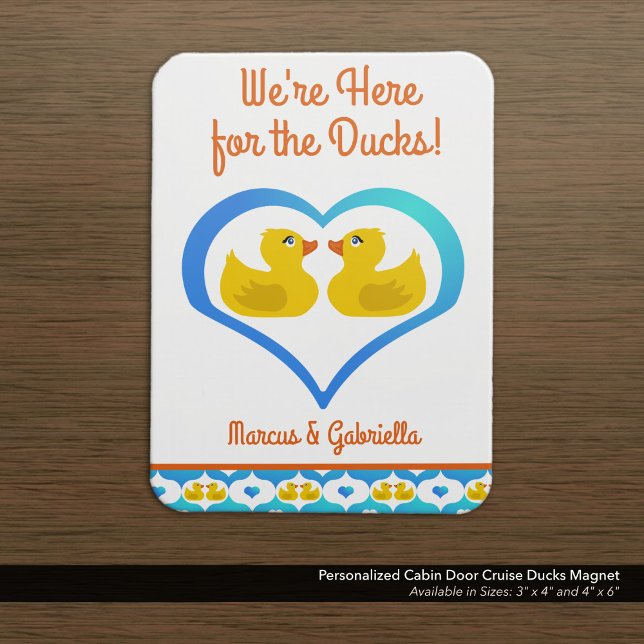 Flexible Personalized Cruising Ducks Cabin Door Magnet (Decorate Your Stateroom Door with a Cute Cruising Ducks Magnet–Customized with Your Name.)