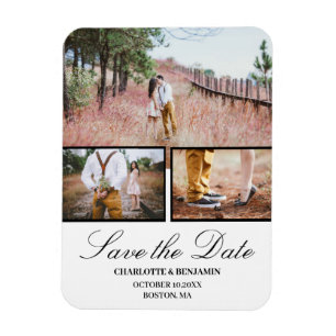 Flexible Photo Collage Mariage Enregistrer La Date Magnet