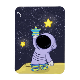 Flexible Photo Magnet Astronaut in socks different