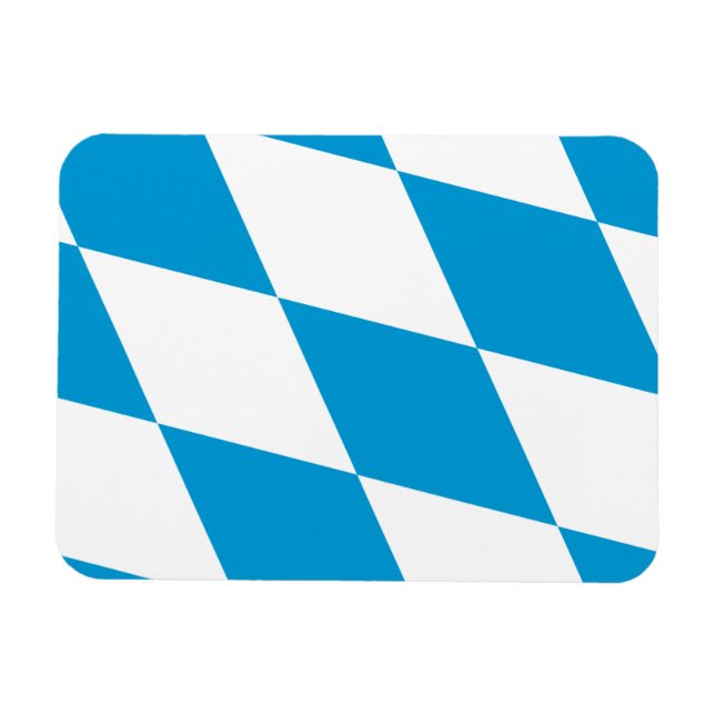 Flexible photo magnet with flag of Bavaria (Horizontal)