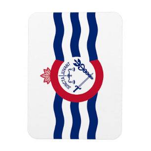 Flexible photo magnet with flag of Cincinnati