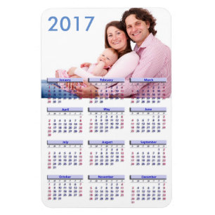 Flexible Pic Famille Cute 2017 Mini Magnet Calendrier