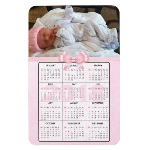 Flexible Pink Baby 2018 Mini Réfrigérateur Magnet Calendrie