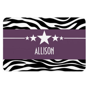 Flexible Purple Sassy Star Zebra Premium Magnet