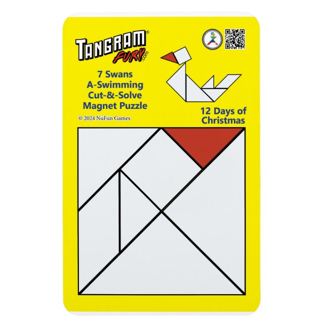 Flexible Puzzle Tangram Magnet - 7 Cygnes Baignade en A (Vertical)