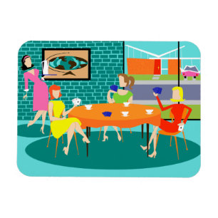 Flexible Retro Femme's Weekly Card Jeu Flexi Magnet