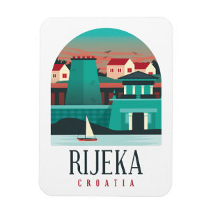 Flexible Rijeka Croatie Magnet photo minime Vintage