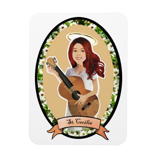 Flexible Saint Cecilia Patron Saint de la Musique Magnet (Vertical)
