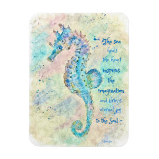 Flexible Seahorse watercolor painting magnet