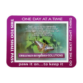 Flexible serenity prayer slogans butterflies Magnet