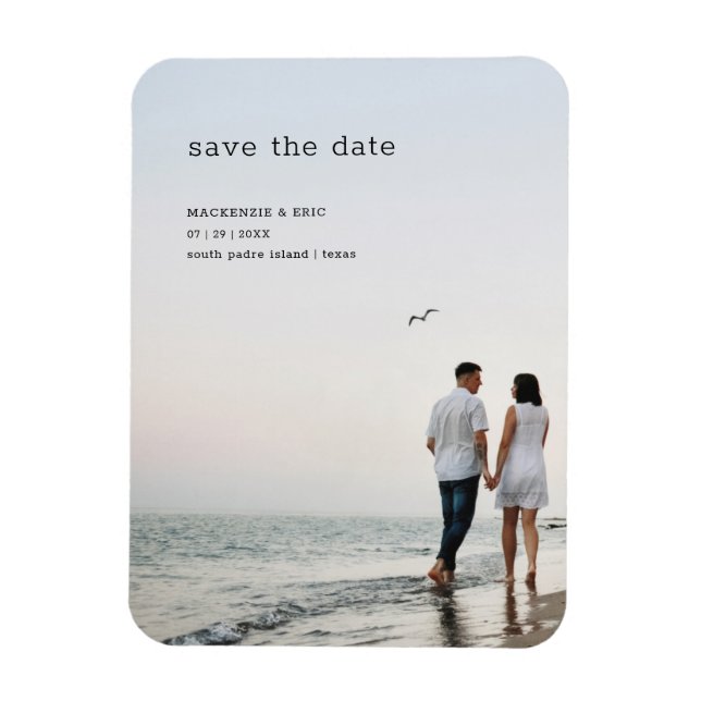Flexible Simple Save The Date Mariage Moderne Magnet Photo (Vertical)