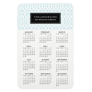 Flexible Sky Blue Trellis   Magnet Calendrier 2018