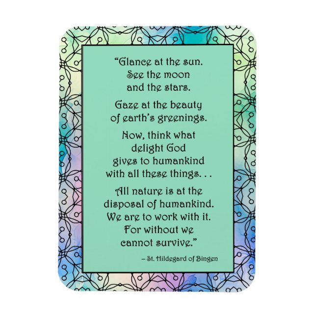 Flexible St. Hildegard de Bingen Quote Magnet (Vertical)