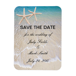 Flexible Starfish Beach Wedding Enregistrer La Date Magnet