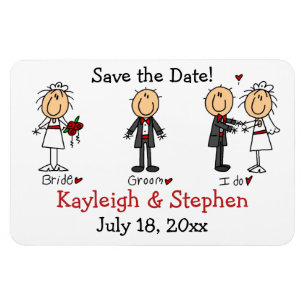 Flexible Stick Figure Mariage Premium Flexi Magnet