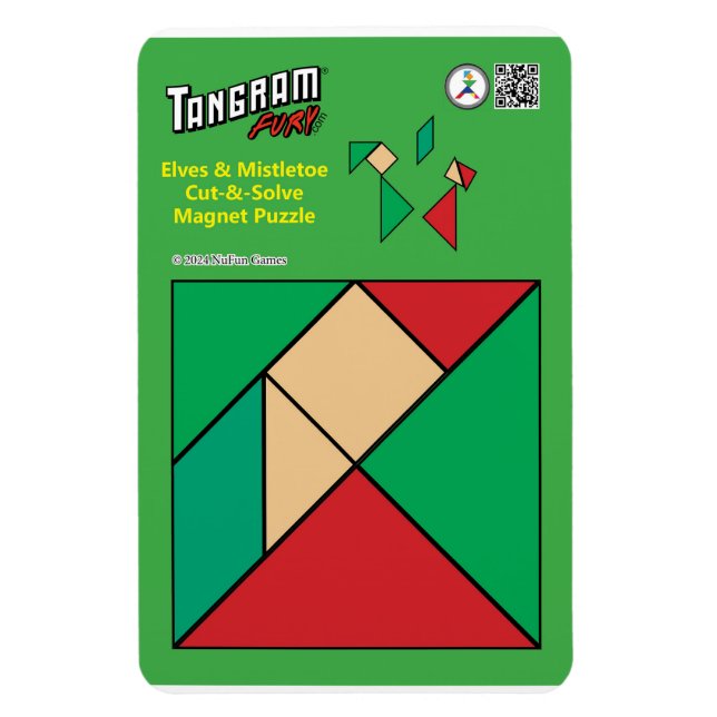 Flexible Tangram Magnet Elf de Noël - Sous la Mistletoe (Vertical)