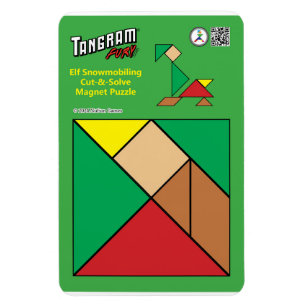Flexible Tangram Quirky Elf Magnet - Motoneige