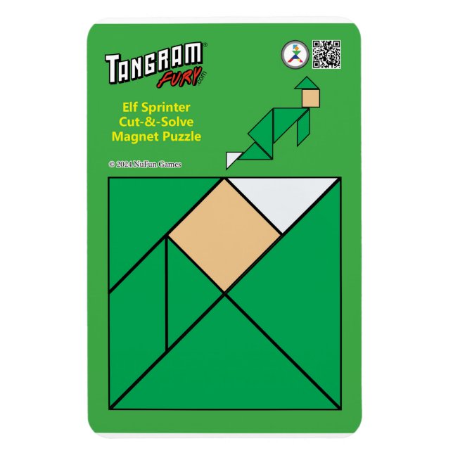 Flexible Tangram Quirky Elf Magnet - Sprinter (Vertical)