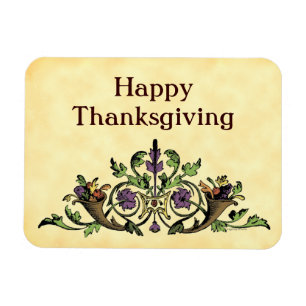 Flexible Thanksgiving Cornucopia Harvest Magnet d'art Vinta