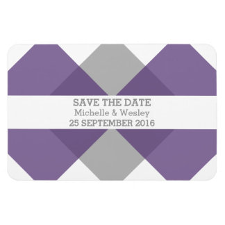 Flexible Triade géométrique Enregistrer la date Magnet Purp