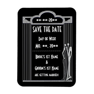 Flexible Tuxedo - Art Déco - Mariage Enregistrer Le Magnet 