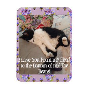 Flexible Tuxedo Cat Funny Love You Cats Magnet