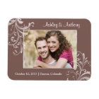 Vintage Brown Floral photo Magnet Mariage