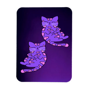 Flexible Violet Kitten Twins 2 Magnet