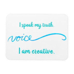Flexible "Voix" Bleu Throat Chakra Inspirer Mots Magnet