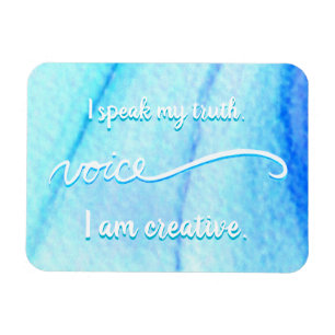 Flexible "Voix" Throat Bleu Chakra Mots Inspirants Magnet