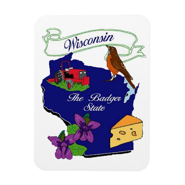 Flexible Wisconsin State Premium Magnet 3x4 (Vertical)