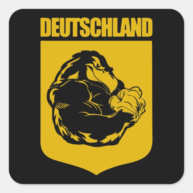 Flexing German Black Eagle Sticker (Front)