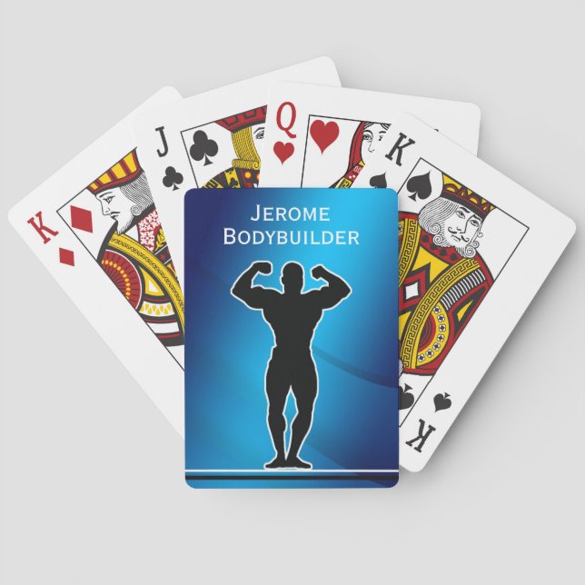 Flexing Muscles Bodybuilder  Playing Cards (Back)