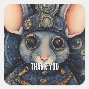 Flicker steampunk square sticker