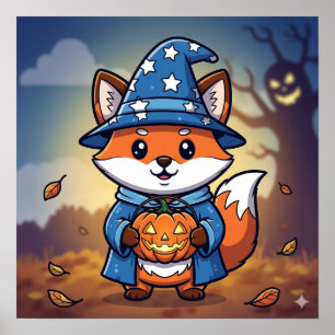 Flicker the Fox - Halloween Wizard Poster