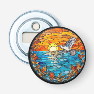Flier Bird Over Sunset Ocean Bottle Opener