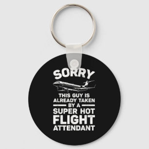 Flight Attendant Art For Men Stewardess Flight Att Keychain