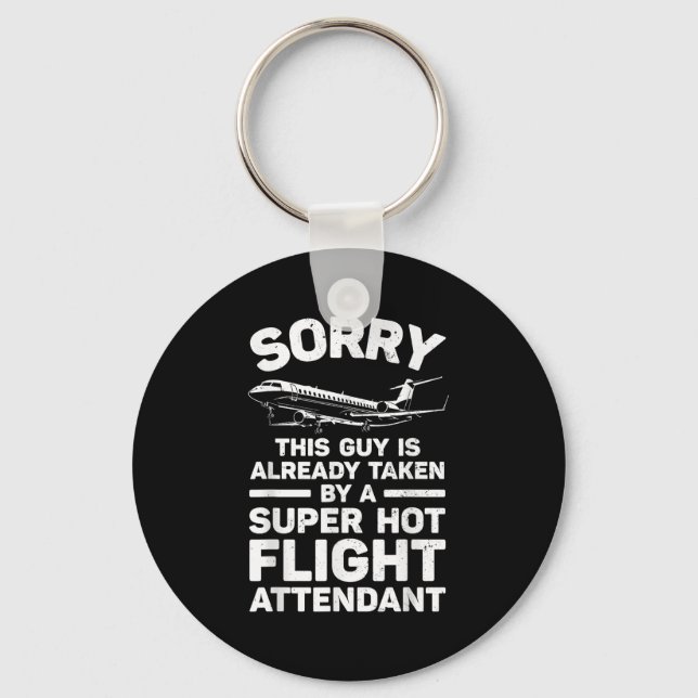 Flight Attendant Art For Men Stewardess Flight Att Keychain (Front)