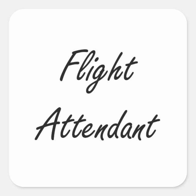 Flight Attendant Artistic Job Design Square Sticker (Front)