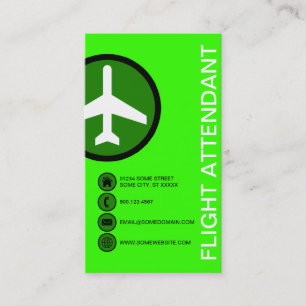 FLIGHT ATTENDANT bubbles Business Card