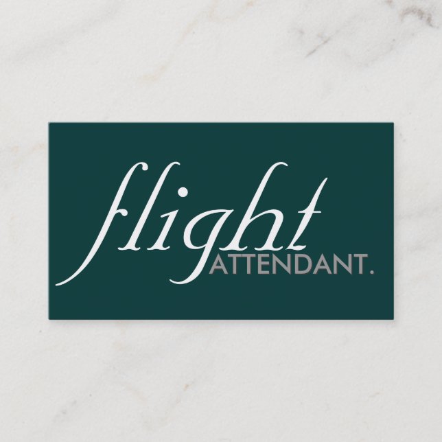 flight attendant. (colour and font customizable) business card (Front)