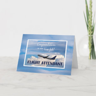 Flight Attendant, Congratulations New Job, Airplan Card