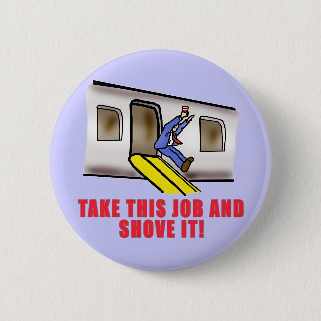 Flight Attendant Emergency Chute Humour 2 Inch Round Button (Front)