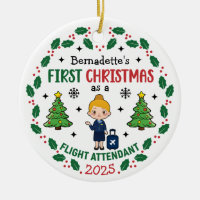 Flight Attendant First Christmas Personalized