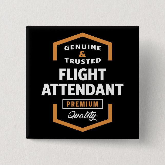 Flight Attendant | Gift Ideas 2 Inch Square Button (Front)